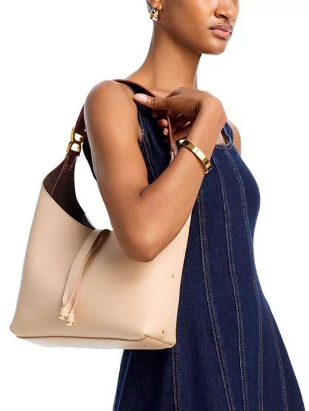Chloé Marcie Small Leather Hobo Bag Sweet Beige NWT Authentic